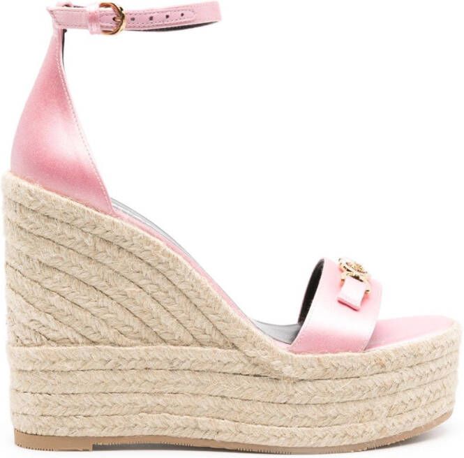 Versace 120 mm Medusa '95 satijnen espadrilles Roze