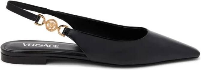 Versace Slingback ballerina's met Medusa-plakkaat Zwart