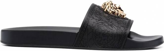 Versace Slippers met Medusa plakkaat Zwart