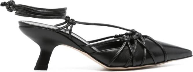 Vic Matie Chanel leren sandalen Zwart