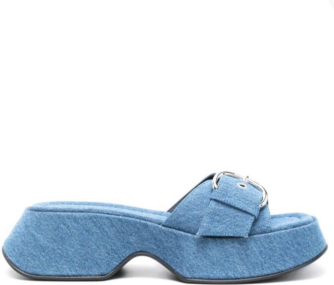 Vic Matie Slippers met plateauzool Blauw