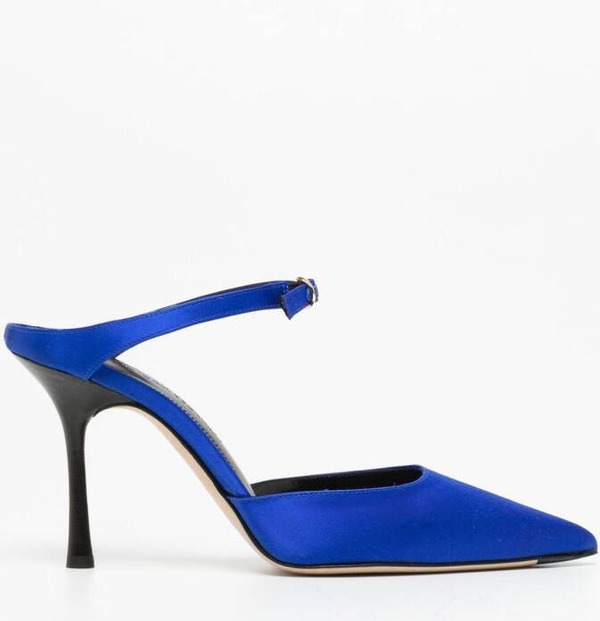 Victoria Beckham Jordy satijnen muiltjes Blauw