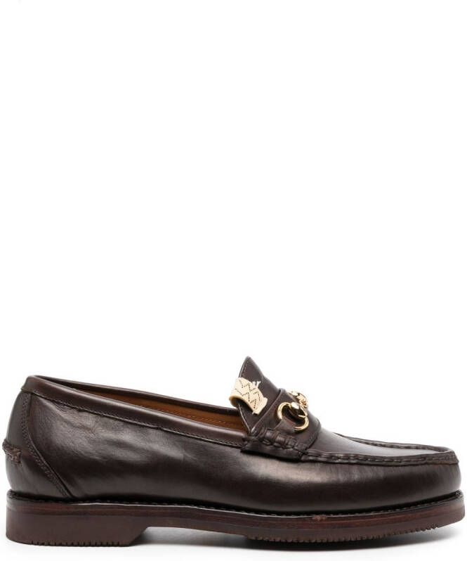 Visvim Abarth Moc-Folk leren loafers Bruin