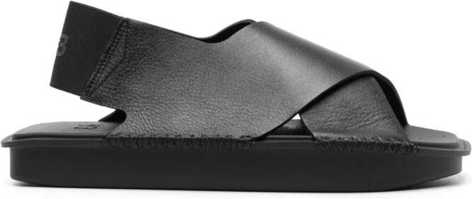 Y-3 Leren sandalen Zwart