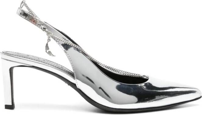 Zadig&Voltaire 68 mm First Night Court leren pumps Zilver