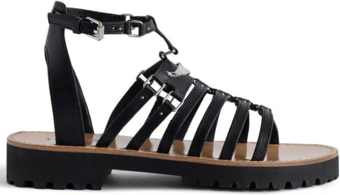 Zadig&Voltaire Joe leren sandalen Zwart