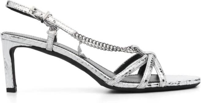 Zadig&Voltaire Sleepless leren sandalen Zilver