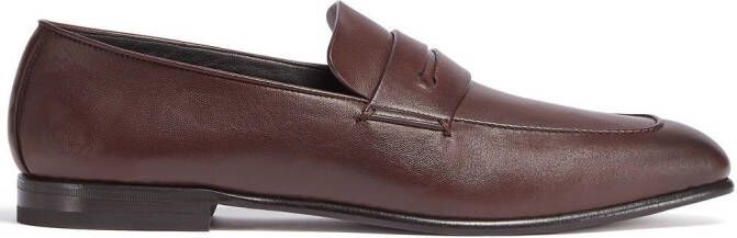 Zegna L'Asola leren loafers Bruin