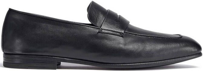 Zegna L'Asola leren loafers Zwart