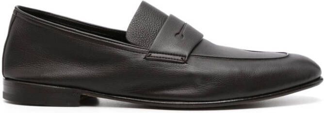 Zegna L'Asola leren loafers Bruin