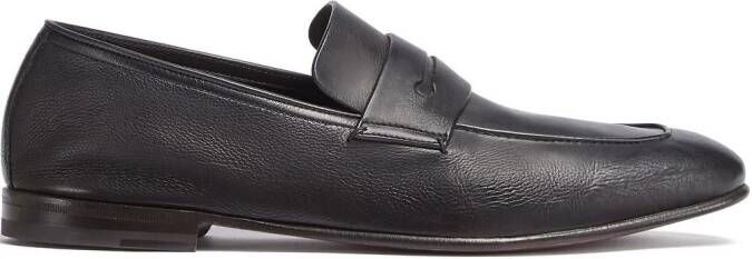 Zegna L'Asola leren loafers Zwart