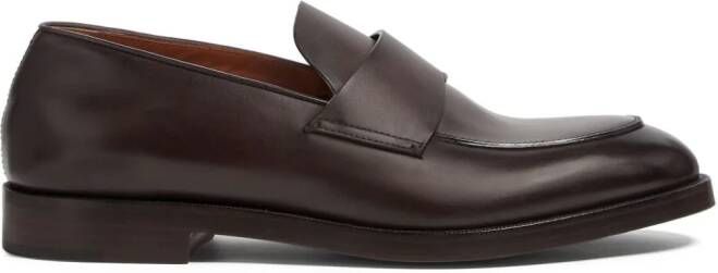 Zegna Torino leren loafers Bruin