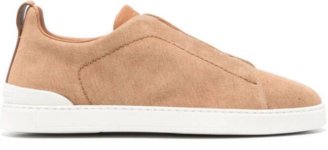 Zegna Triple Stitch™ sneakers van canvas Bruin