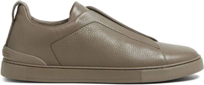 Zegna Triple Stitch leren sneakers Beige