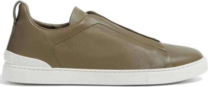 Zegna Triple Stitch leren sneakers Groen