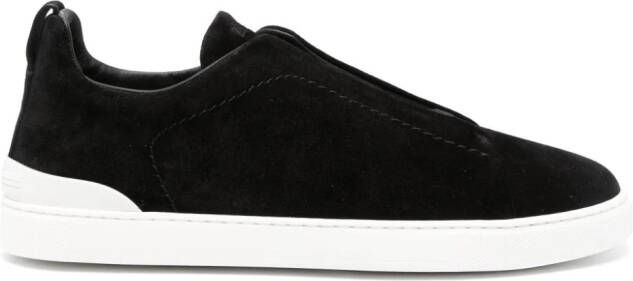 Zegna Triple Stitch leren sneakers Zwart