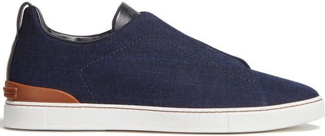 Zegna Triple Stitch low-top sneakers Blauw