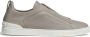 Zegna Secondskin Triple Stitch leren sneakers Grijs - Thumbnail 1