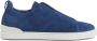 Zegna Triple Stitch suède sneakers Blauw - Thumbnail 1