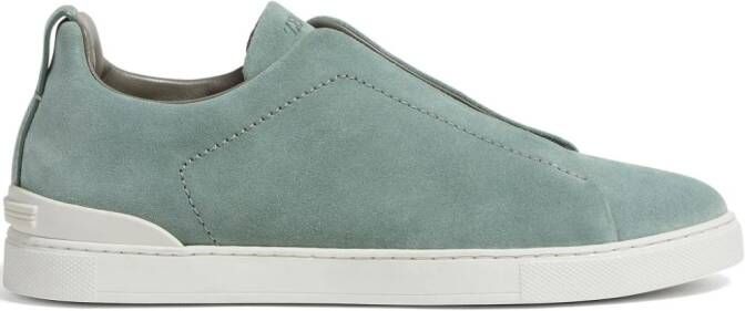 Zegna Triple Stitch suède sneakers Groen