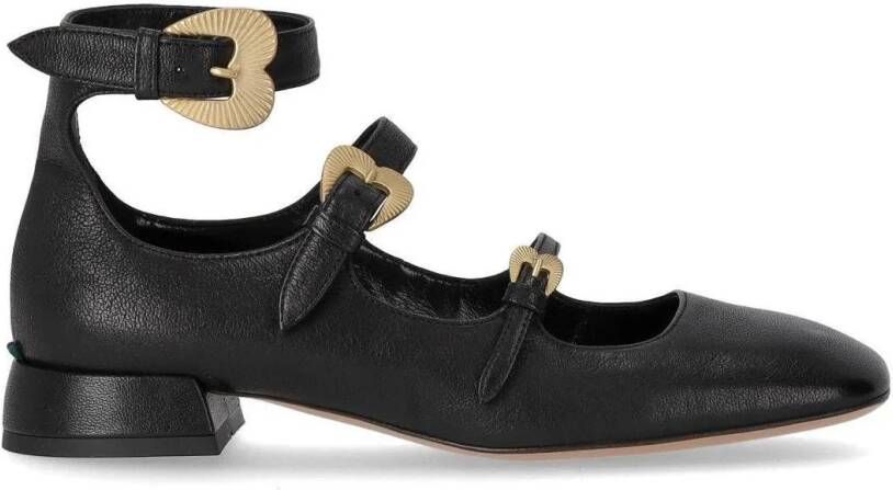 A. Bocca Loafers A.BOCCA SCHWARZE BALLERINAS MIT RIEMEN in zwart