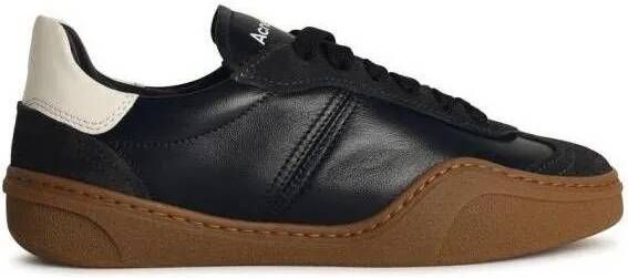 Acne Studios Lage-top sneaker Bars' Dark Grey Leather Sneakers in grijs