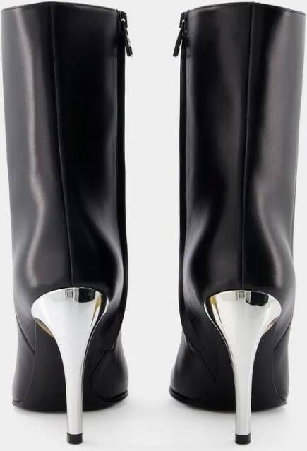 alexander mcqueen Boots Seal Ankle Boots Calfskin Black in zwart