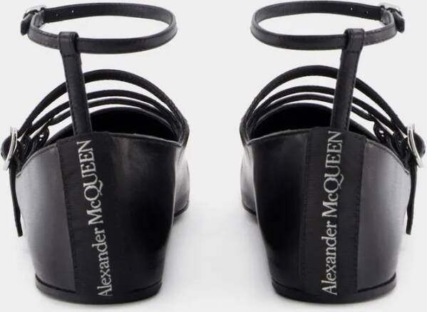 alexander mcqueen Cage Ballerinas Leather Black in zwart