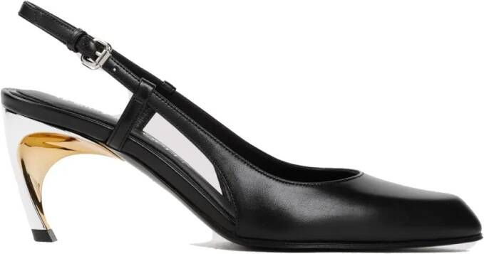 Alexander mcqueen Pumps & high heels Black Silver Gold Leather Pumps in zwart