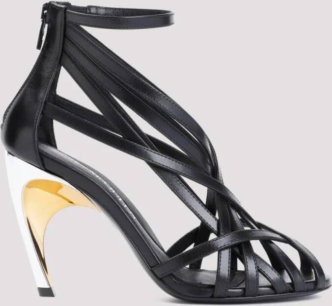 Alexander mcqueen Sandalen Armadillo Strappy Sandals in zwart