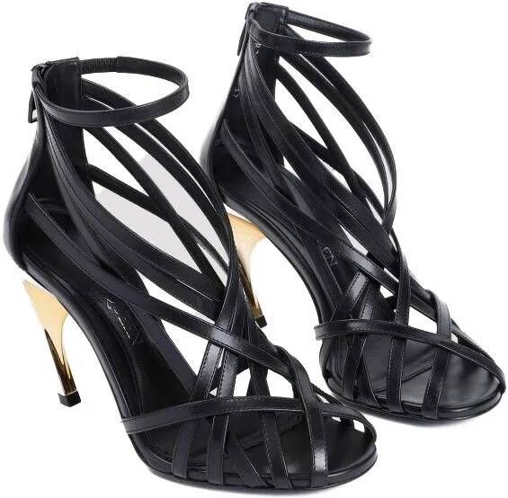 Alexander mcqueen Sandalen Armadillo Strappy Sandals in zwart