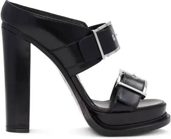 Alexander mcqueen Sandalen Black Buckle Platform Sandals in zwart