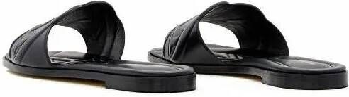 alexander mcqueen Sandalen Flat Leather Slide Sandal in zwart