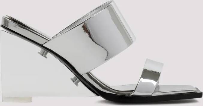 alexander mcqueen Sandalen Silver Calf Leather Sandals in zilver