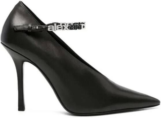 Alexander wang Pumps & high heels Black Delphine 105Mm Logo-Lettering Pumps in zwart