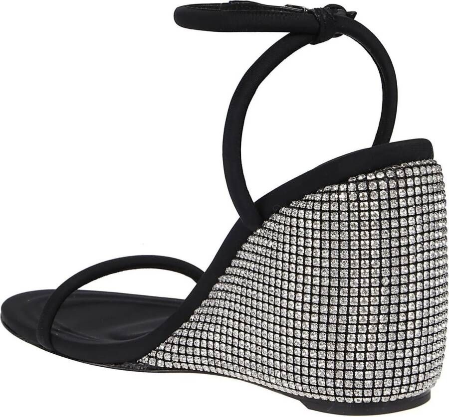 Alexander wang Sandalen Dahlia 95 Crystal Wedge Sandals Black in zwart