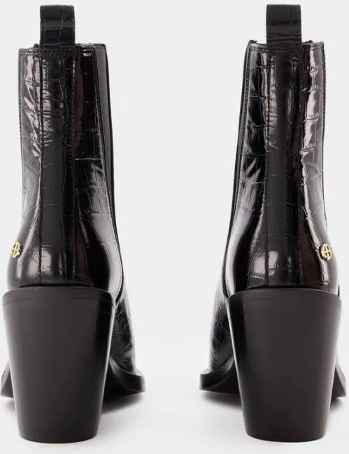 Anine Bing Boots Bekah Boots Calfskin Black in zwart