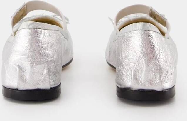 Anine Bing Jolie Flat Shoes Leather Silver in zilver