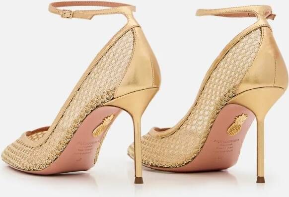 Aquazzura Hoge hakken Asha Mesh Pump 85 in goud