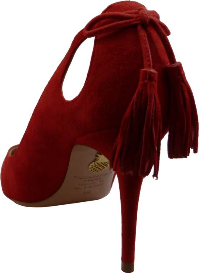 Aquazzura Hoge hakken Decollete Rosso in Suede in rood