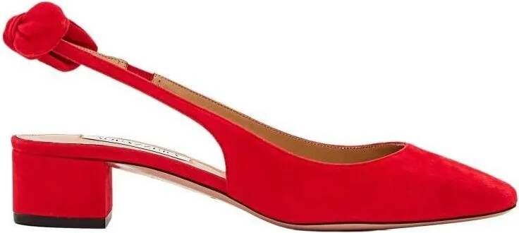 Aquazzura Hoge hakken 35 Mm Very Bow Tie Slingback in rood