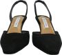 Aquazzura Sandalen D�collet� Maia in velluto a righe nere in zwart - Thumbnail 1