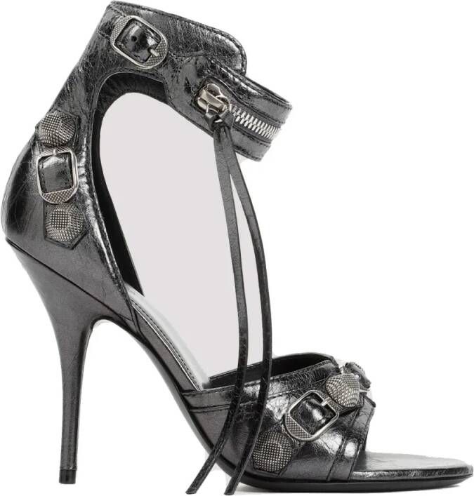 Balenciaga Sandalen Steel Grey Silver Sheep Leather Cagole H110 Sandal in grijs