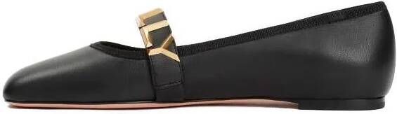 Bally Loafers Balby Black Nappa Lamb Leather Ballerinas in zwart