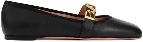 Bally Loafers & ballerina schoenen Balby Black Nappa Lamb Leather Ballerinas in zwart