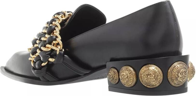 Balmain Loafers Coin Chain Loafers Leather in zwart