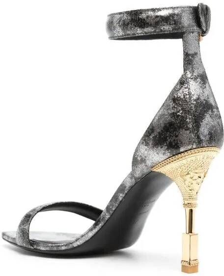 Balmain Sandalen Metallic-Effect Leather Sandals in zwart