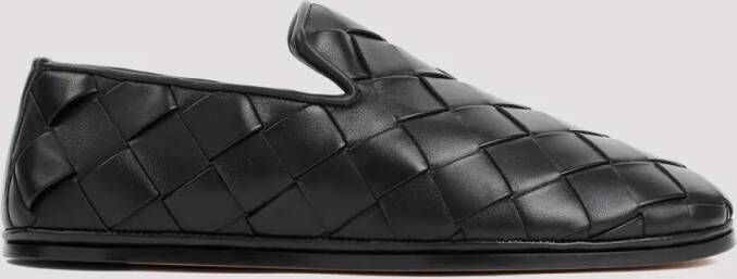 Bottega Veneta Loafers Sunday Black Nappa Lamb Leather Slippers in zwart