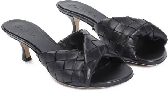 Bottega Veneta Sandalen Blink Black Lamb Leather Mules in zwart