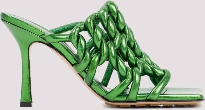 Bottega Veneta Sandalen Green Stretch Mules in groen